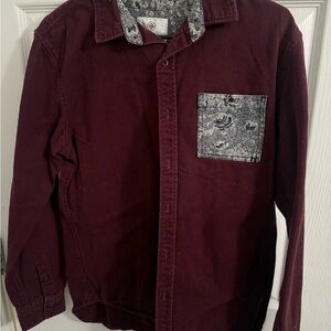 On the Byas Maroon Shirt with Floral Accents